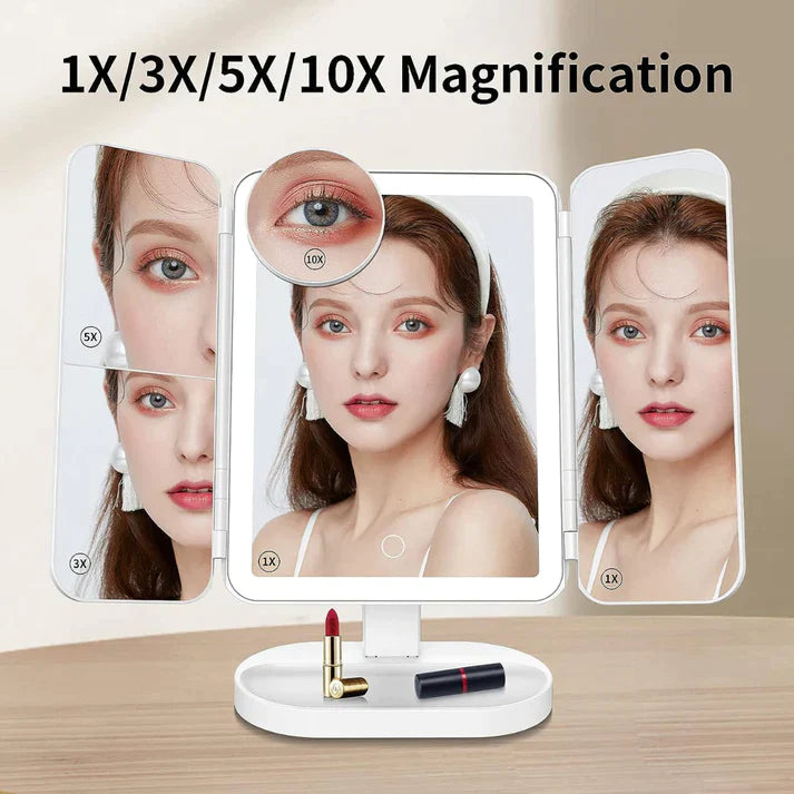 50% DE DESCONTO! | Espelho de Maquiagem LED Tri-Fold iMirror™